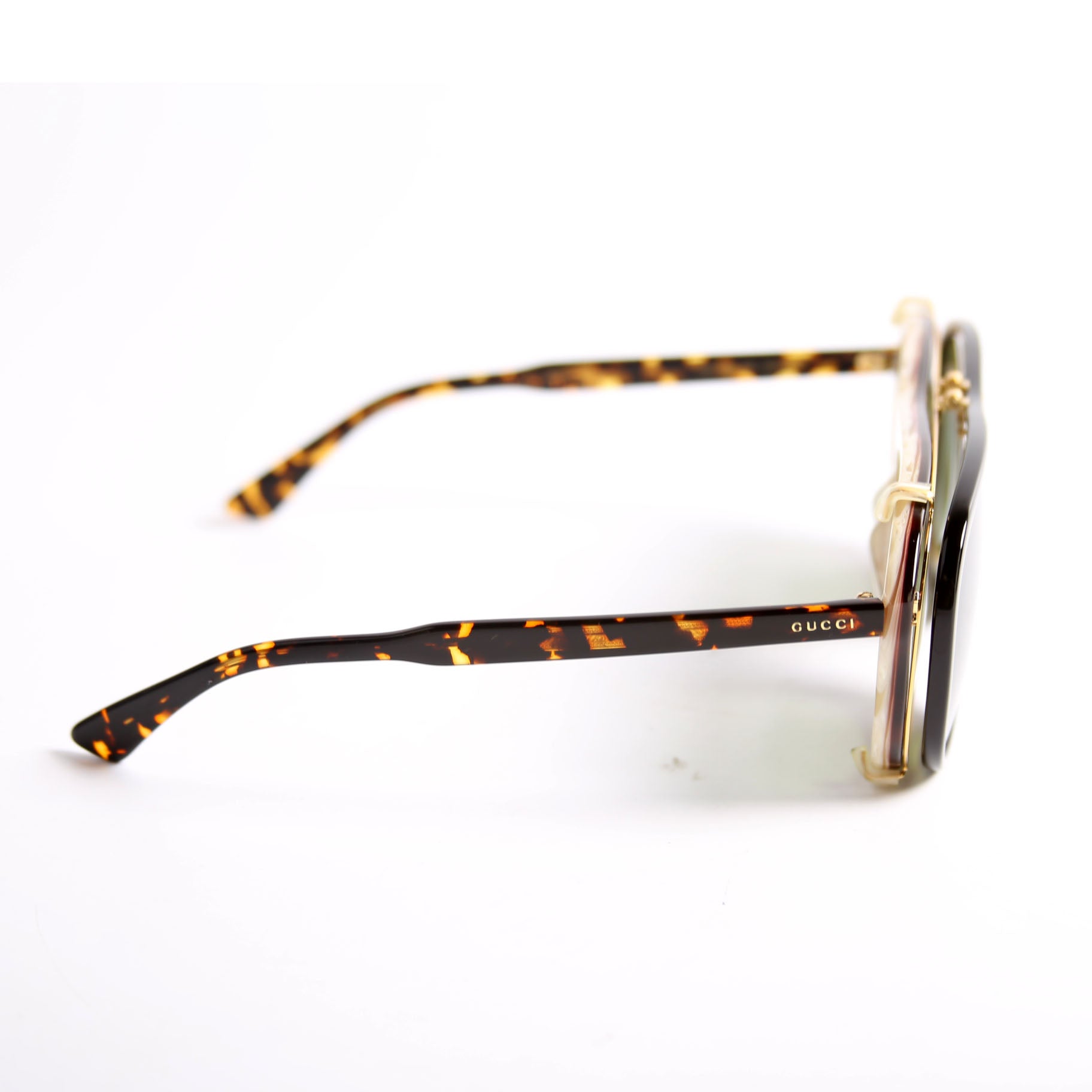 GG0128S Aviator With Clip-On Frame Sunglasses Brown/Black