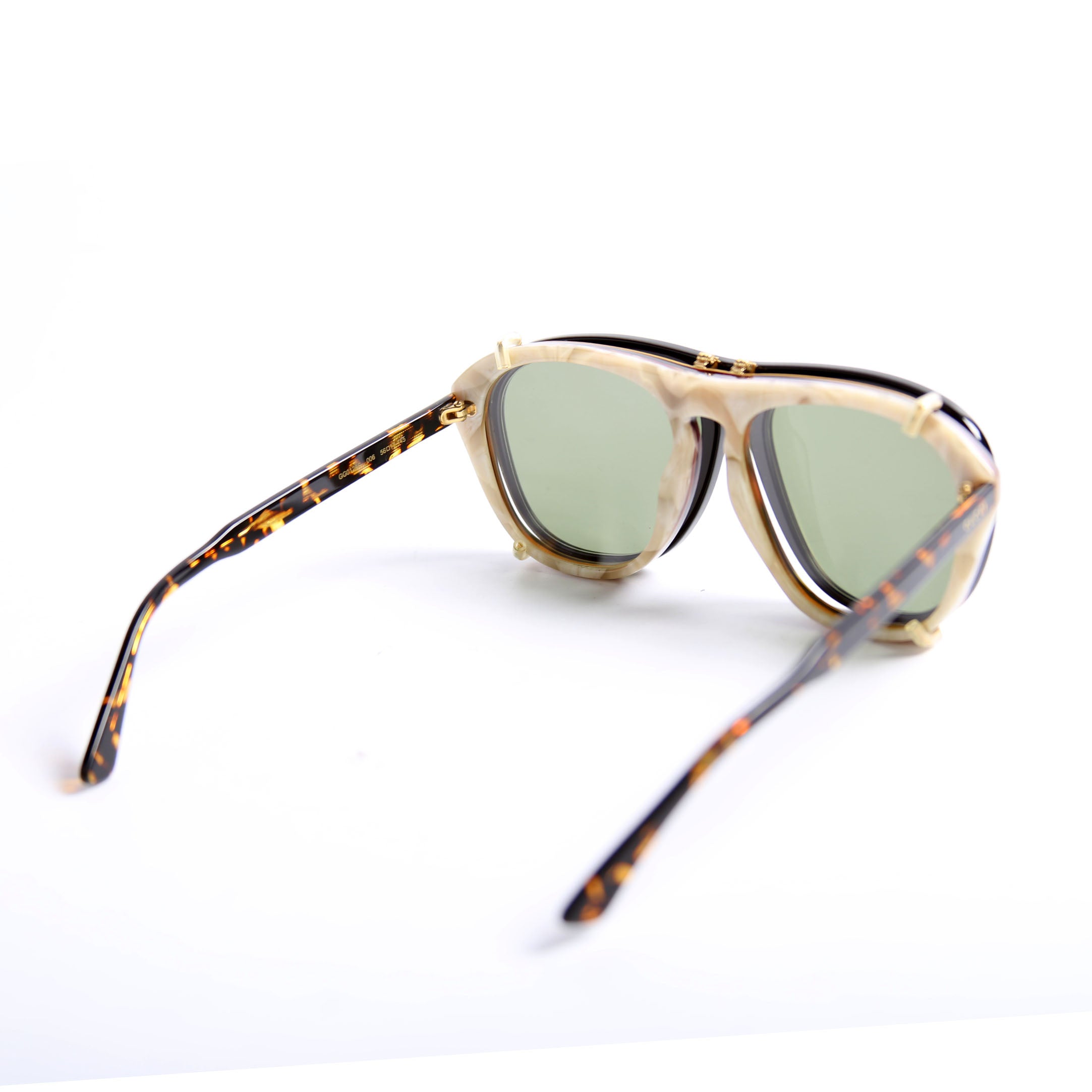 GG0128S Aviator With Clip-On Frame Sunglasses Brown/Black