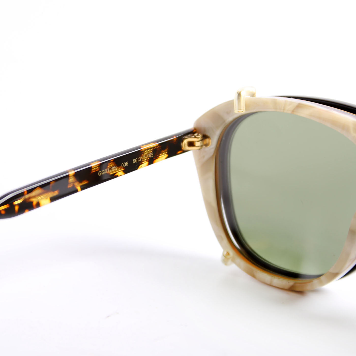 GG0128S Aviator With Clip-On Frame Sunglasses Brown/Black
