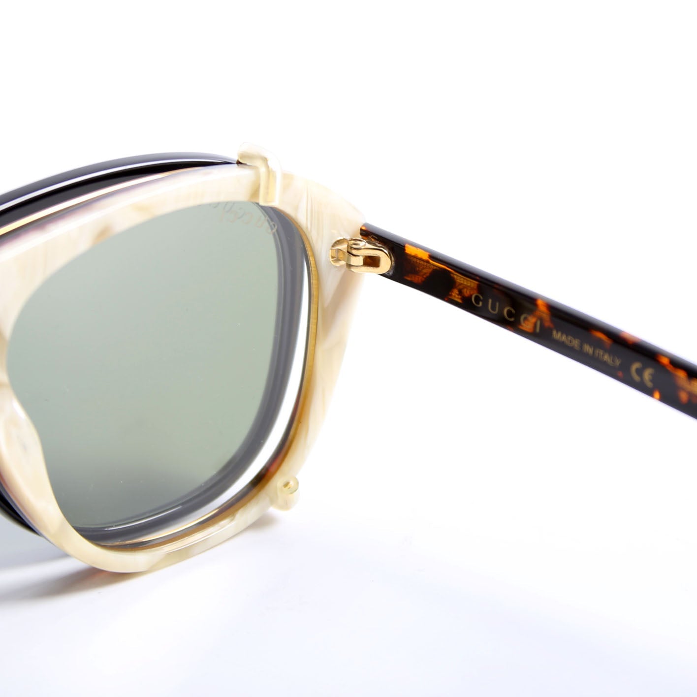 GG0128S Aviator With Clip-On Frame Sunglasses Brown/Black