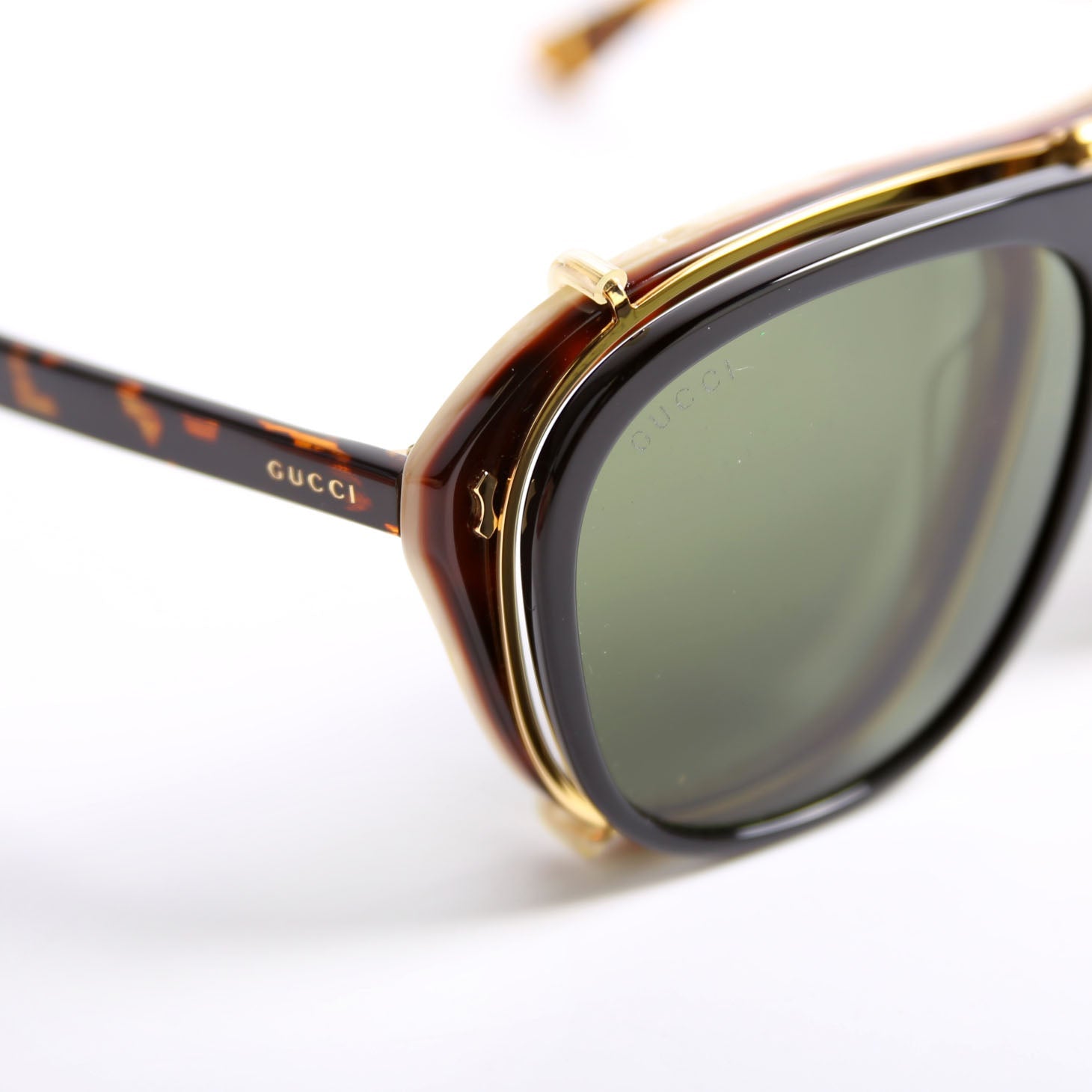 GG0128S Aviator With Clip-On Frame Sunglasses Brown/Black
