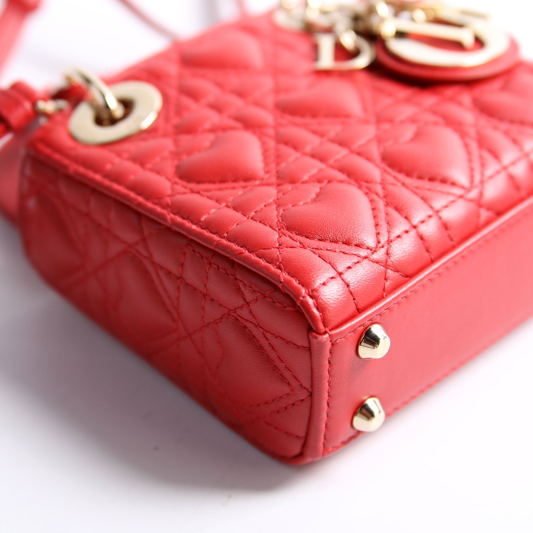 Dior Lady Dior Micro Dioramour Cannage Red