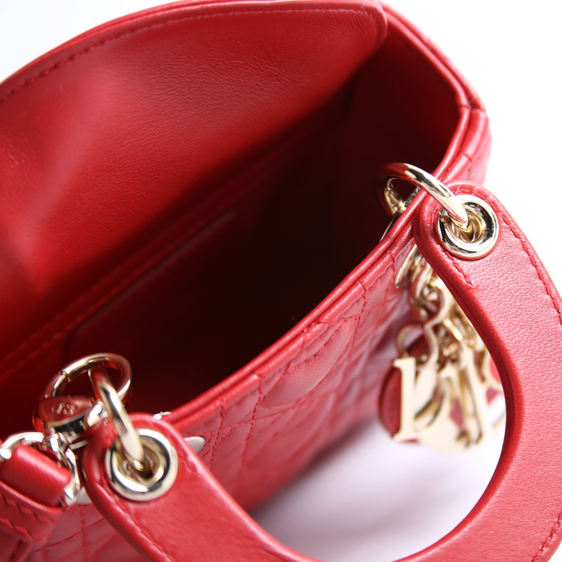 Dior Lady Dior Micro Dioramour Cannage Red