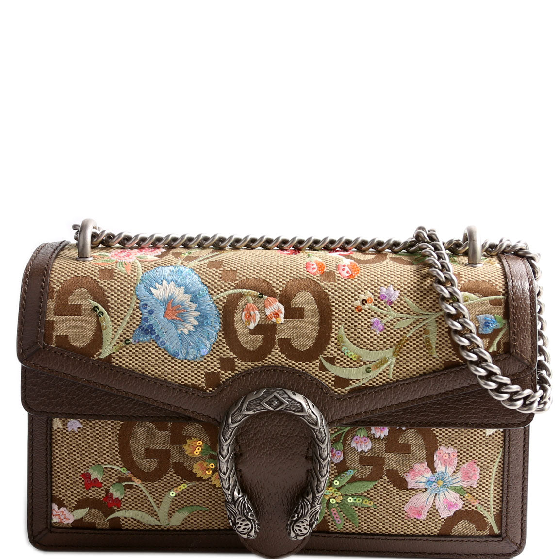 400249 Dionysus Jumbo GG Canvas Flower Embossed Shoulder Small