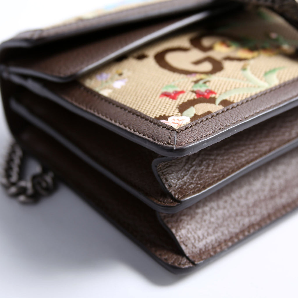 400249 Dionysus Jumbo GG Canvas Flower Embossed Shoulder Small