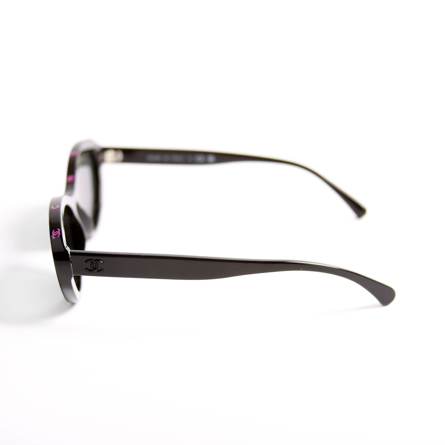 5416 Oval Acetate Polarized Sunglasses Black