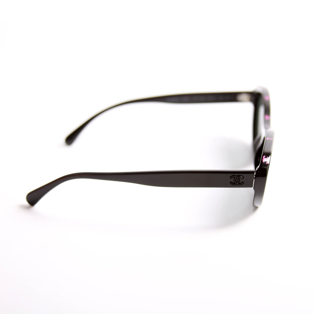 5416 Oval Acetate Polarized Sunglasses Black
