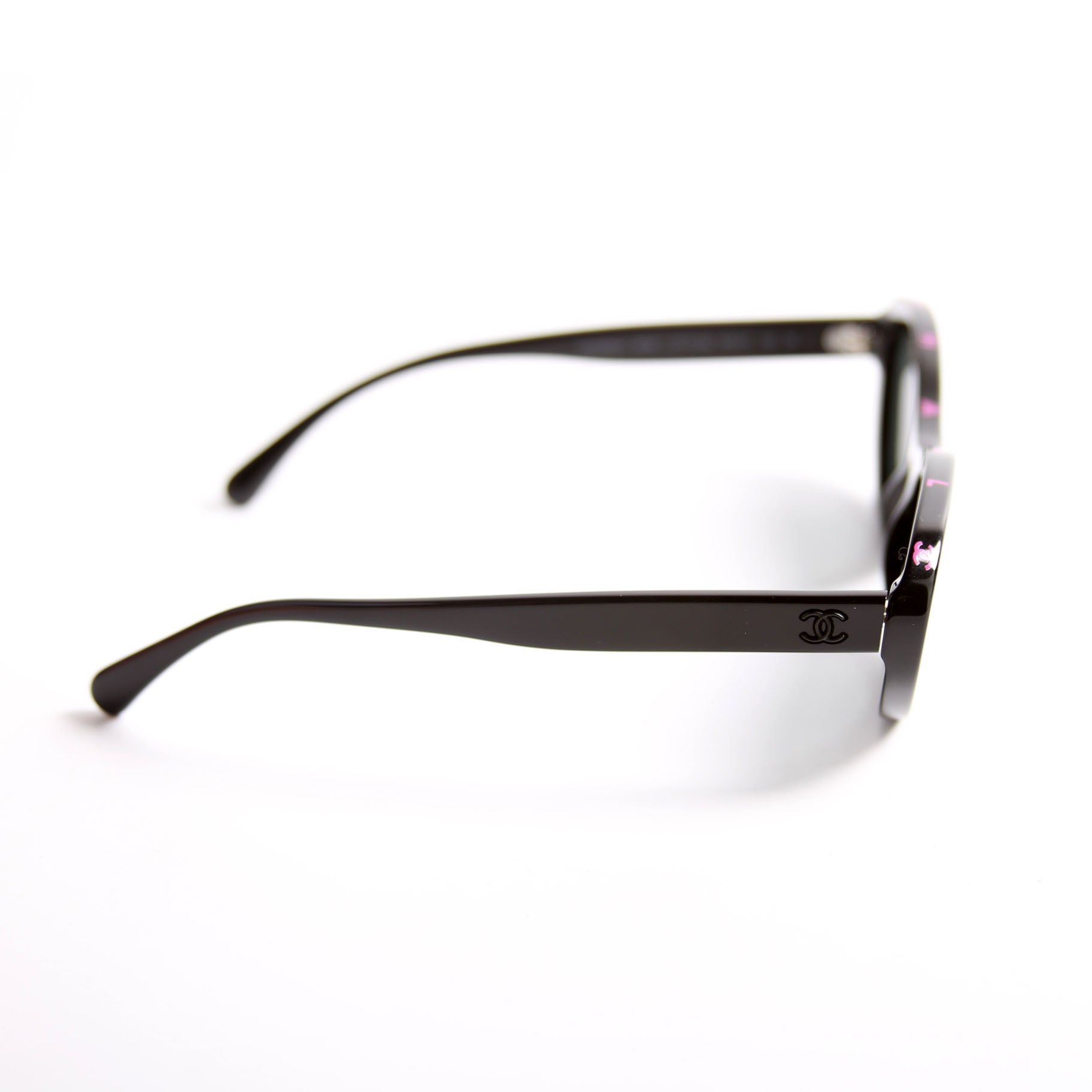 5416 Oval Acetate Polarized Sunglasses Black