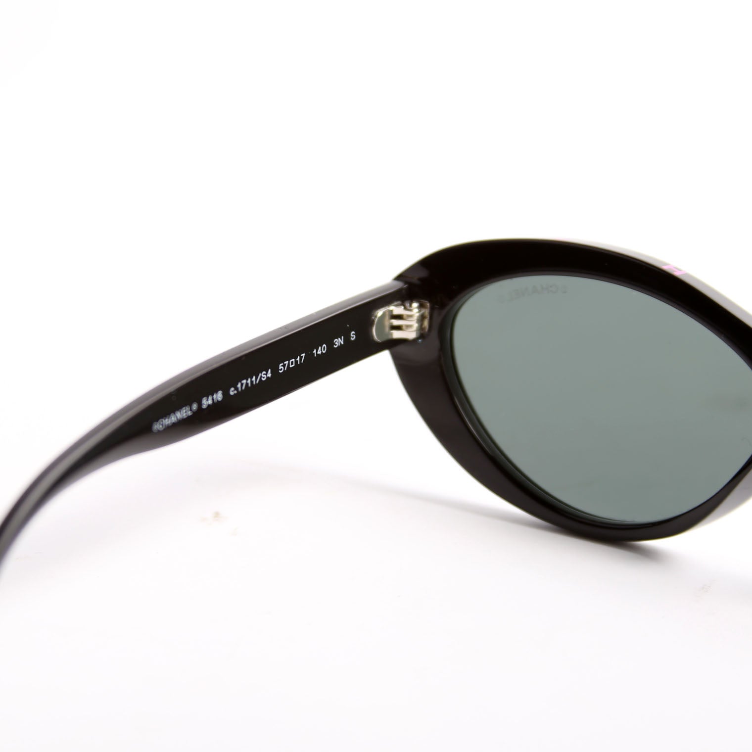 5416 Oval Acetate Polarized Sunglasses Black
