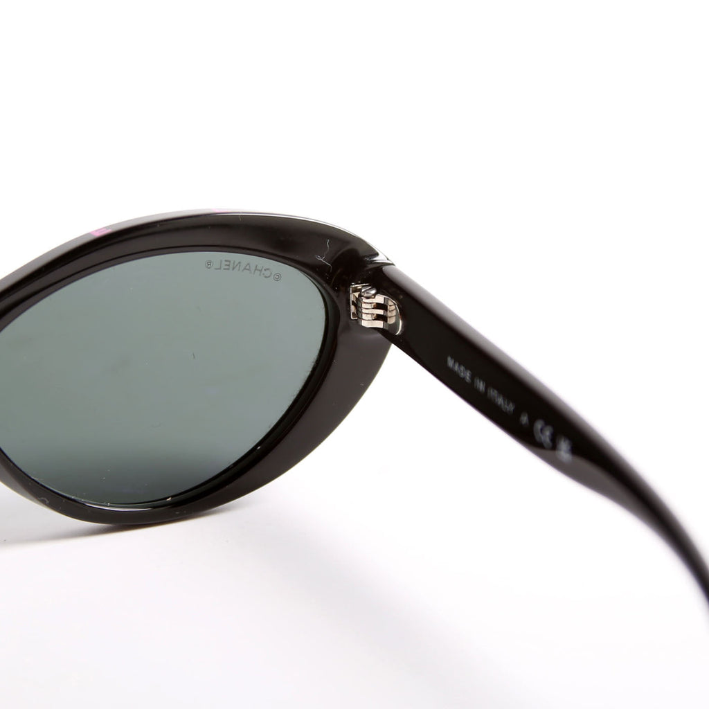 5416 Oval Acetate Polarized Sunglasses Black