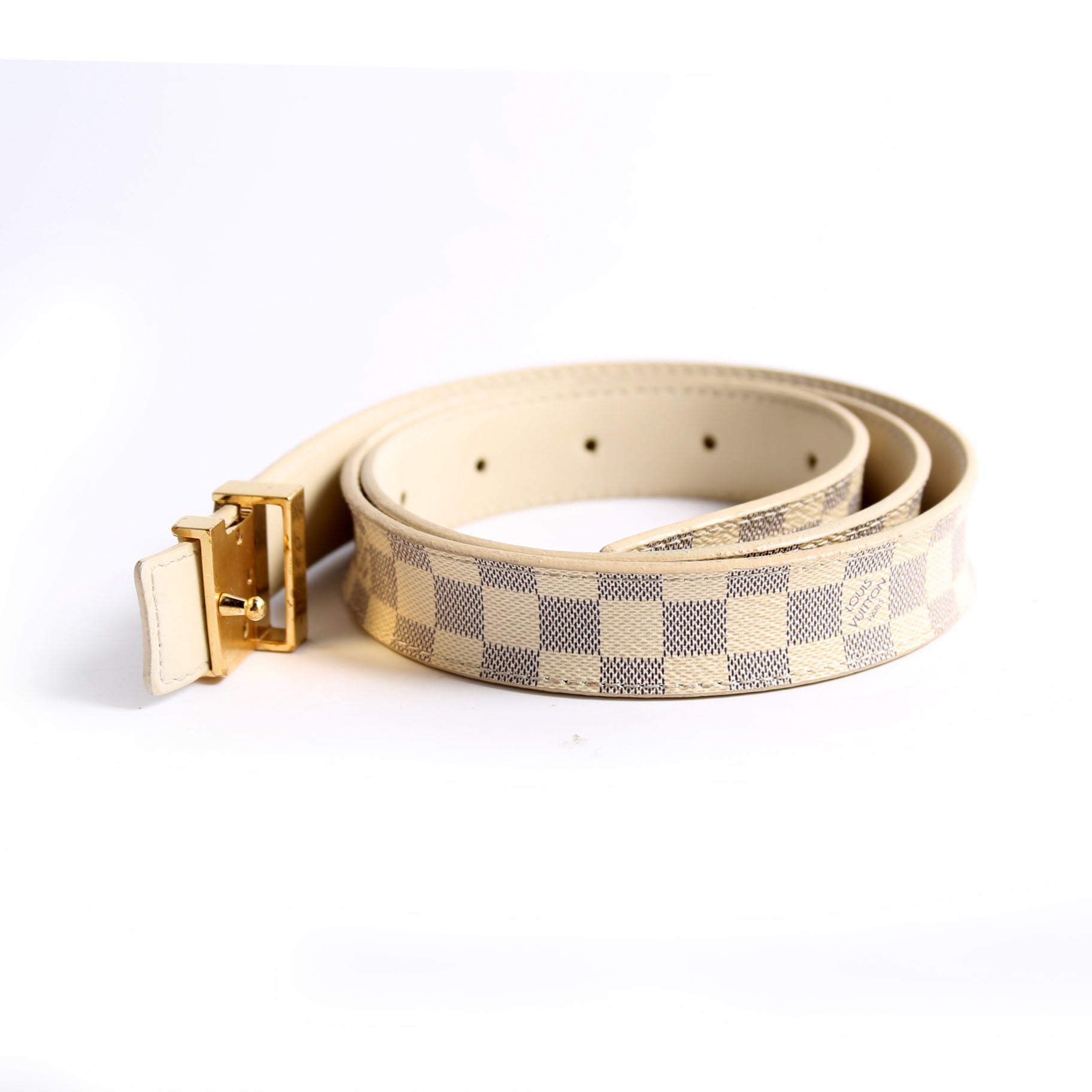 Initiales 25MM Damier Azur Belt Size 80/32