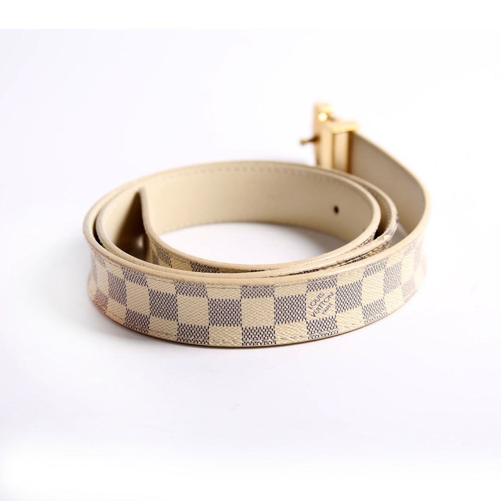 Initiales 25MM Damier Azur Belt Size 80/32