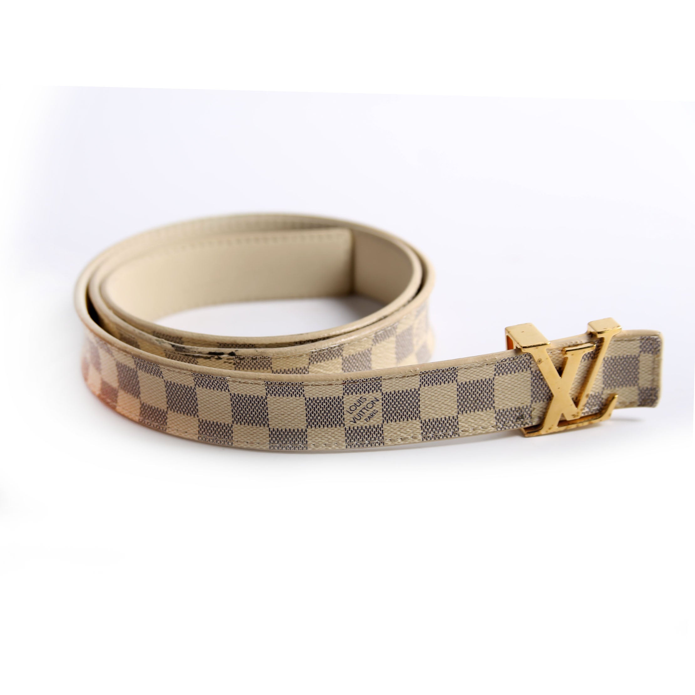 Initiales 25MM Damier Azur Belt Size 80/32