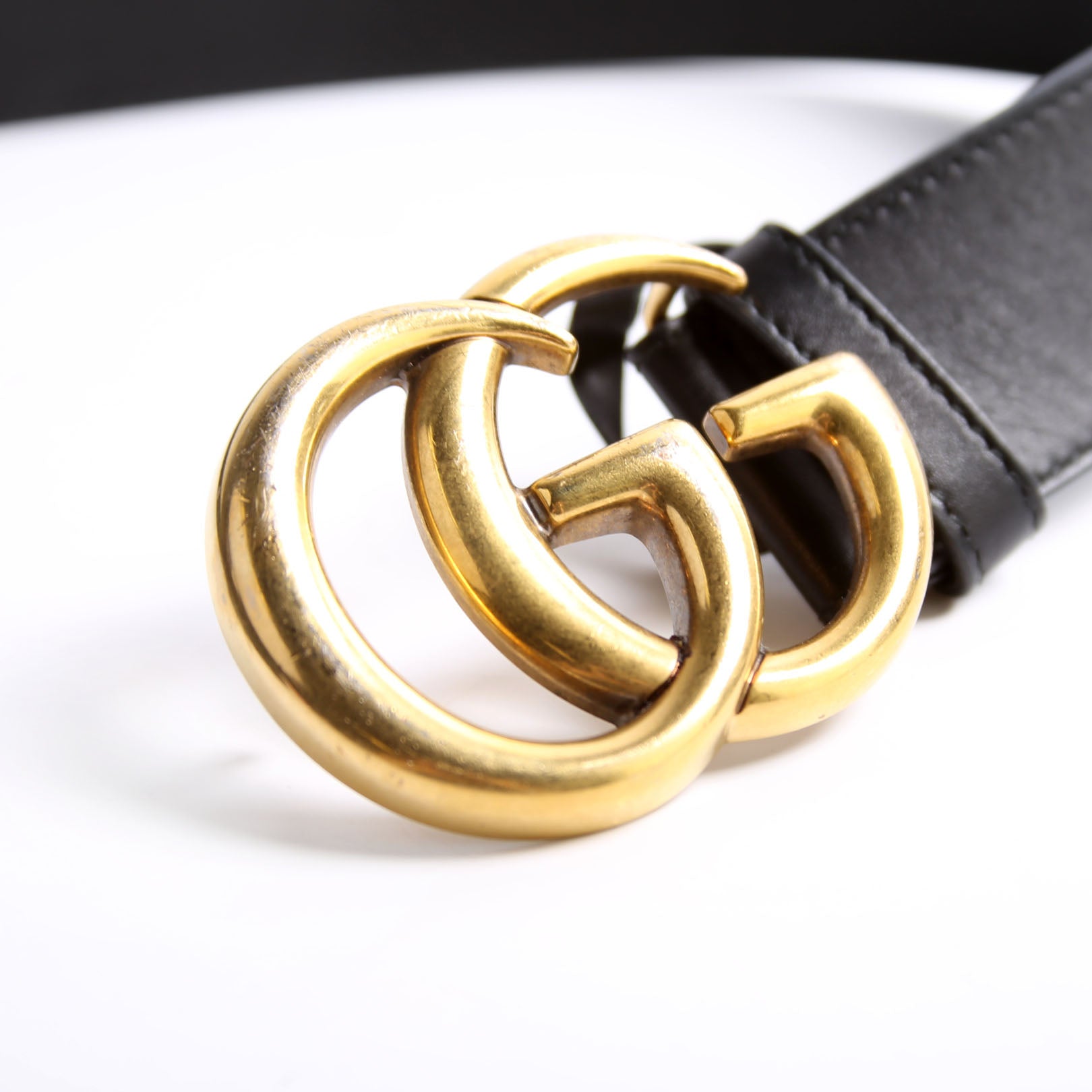400593 Marmont GG Leather Belt Size 85/34 Black