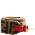 Fendi FF Jacquard Canvas Shoulder Non-Adjustable Strap Brown
