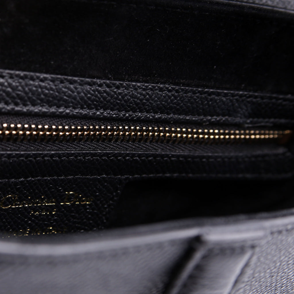 Saddle Bag with Strap Grained Leather Black