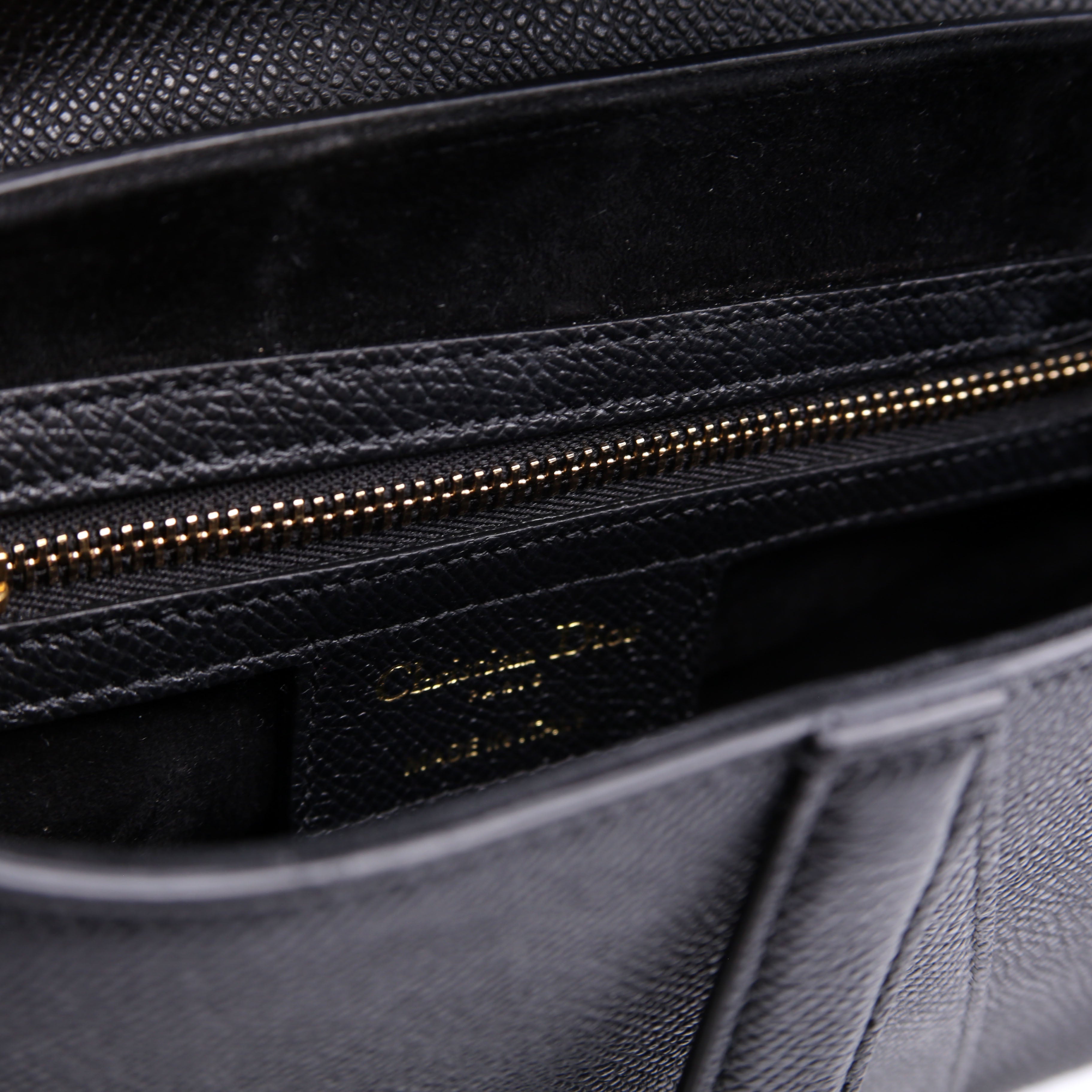 Saddle Bag with Strap Grained Leather Black