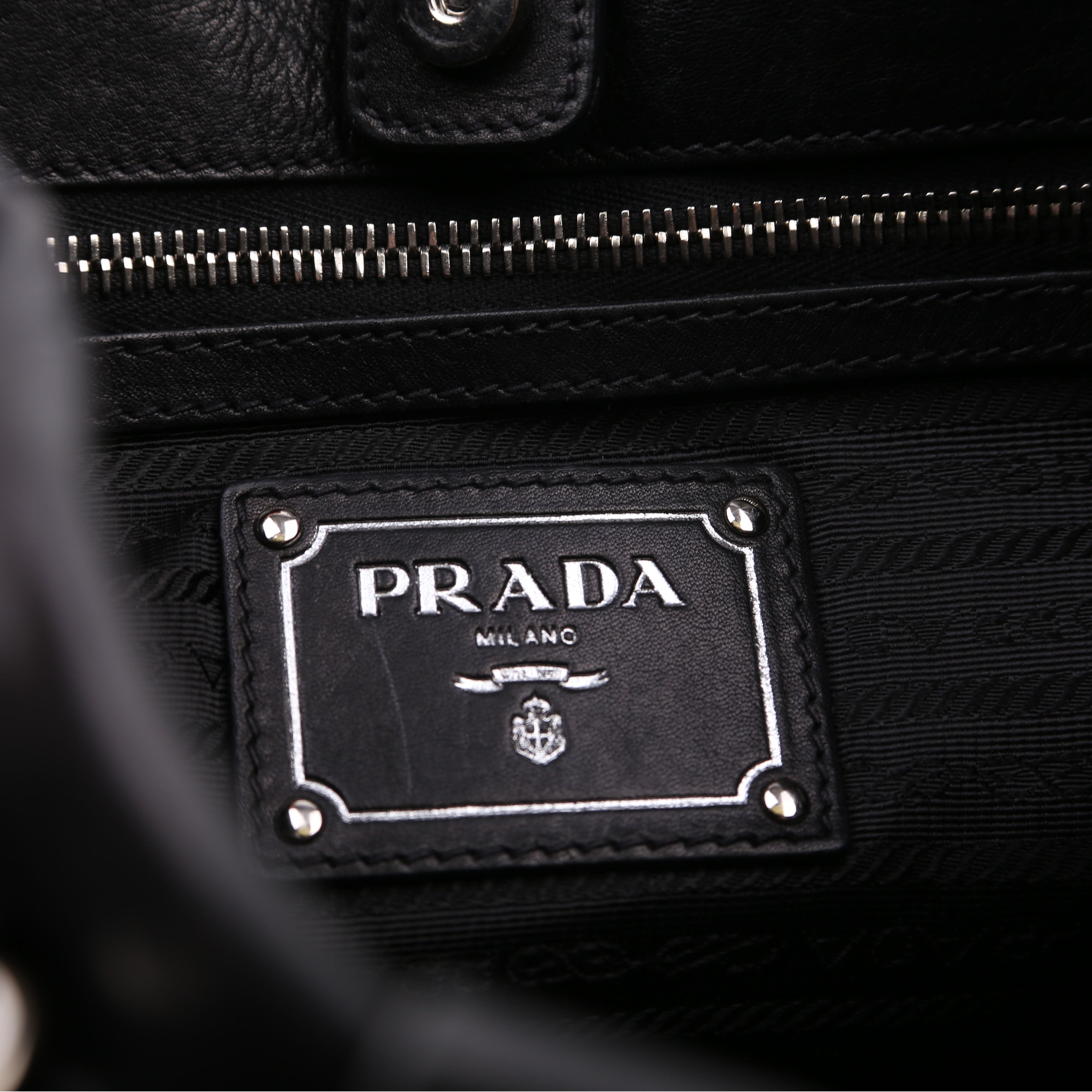 Pleated Soft Calfskin Satchel Black