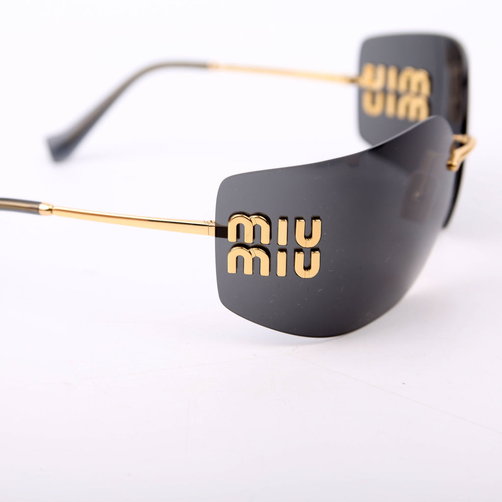 SMU54Y Shield Sunglasses Black/Gold