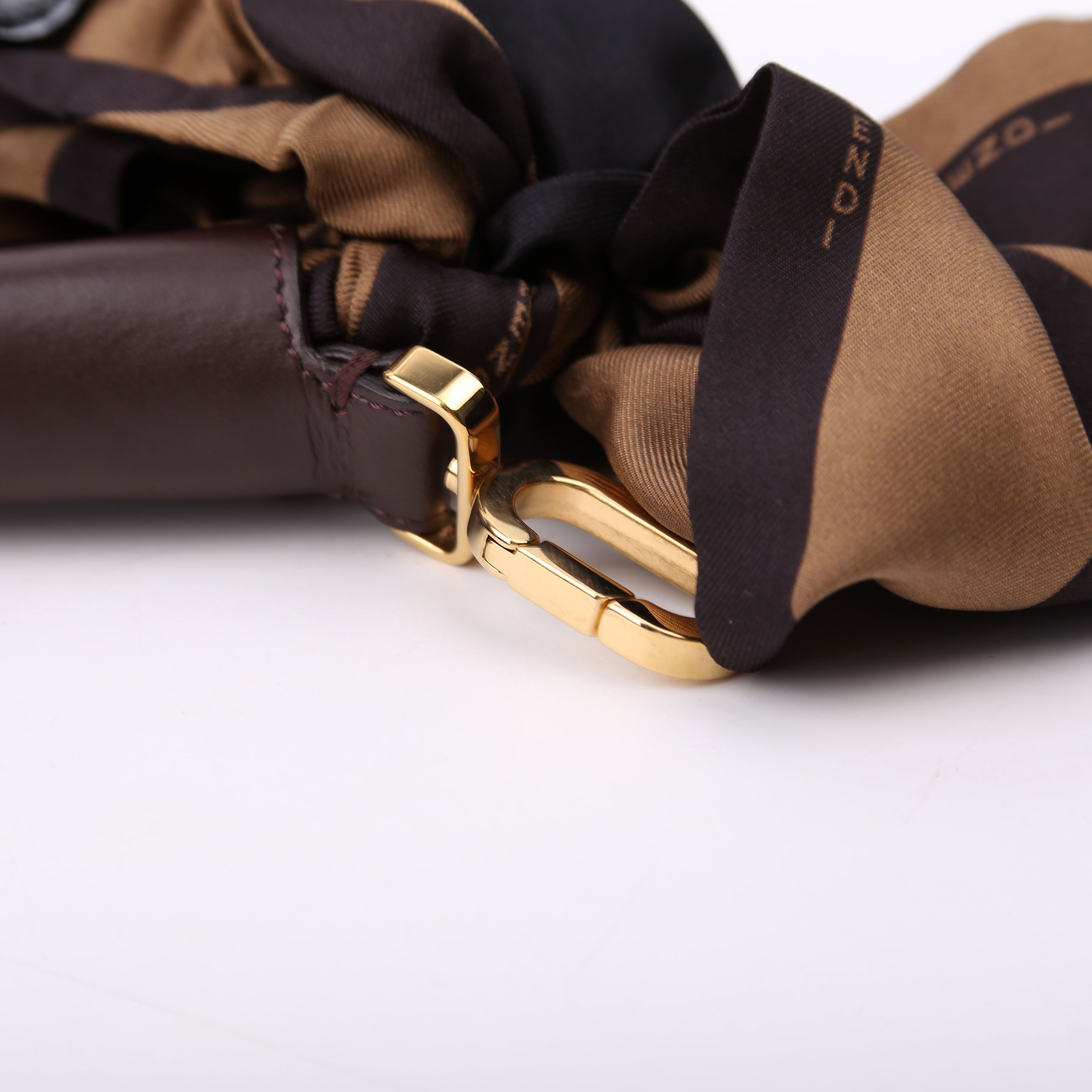 Pequin Stripe Silk Strap Brown
