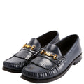 Triomphe Margaret Leather Loafers Size 37 Blue
