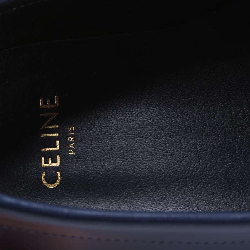 Triomphe Margaret Leather Loafers Size 37 Blue