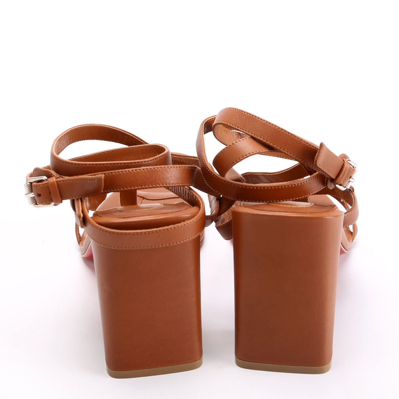 Strappy Leather Block Heels Size 41