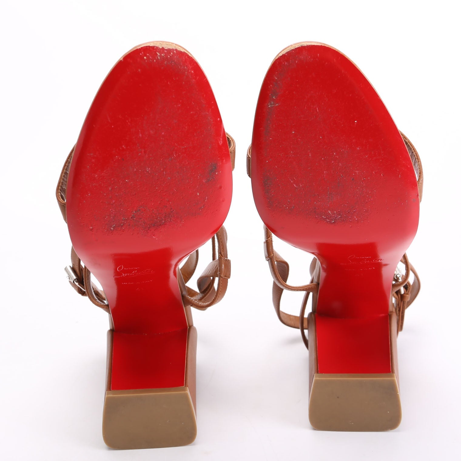 Strappy Leather Block Heels Size 41