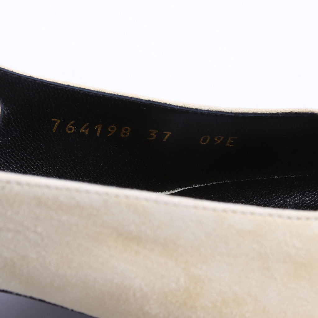 Mona Pointed Toe 45MM Kitten Heels Size 37 Tan/Gold