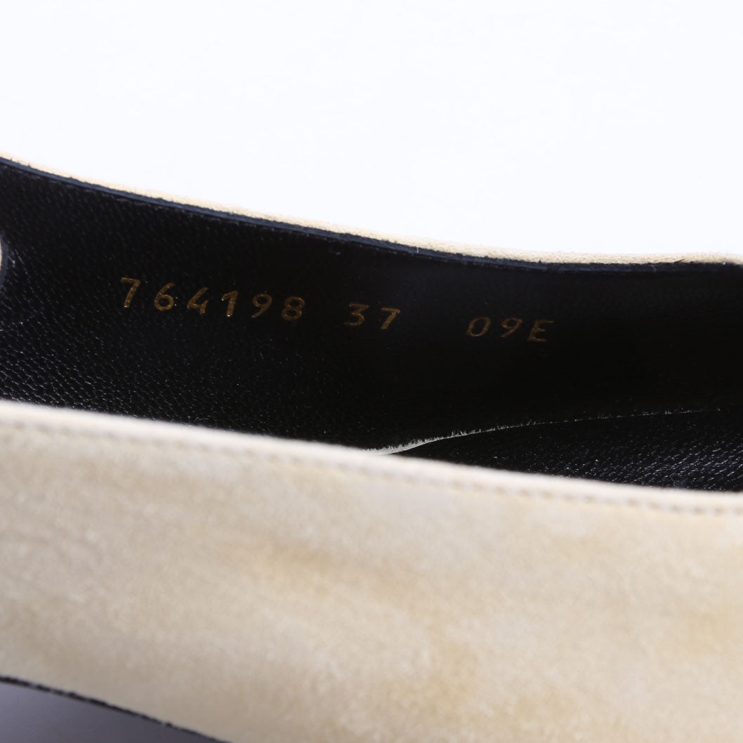 Mona Pointed Toe 45MM Kitten Heels Size 37 Tan/Gold