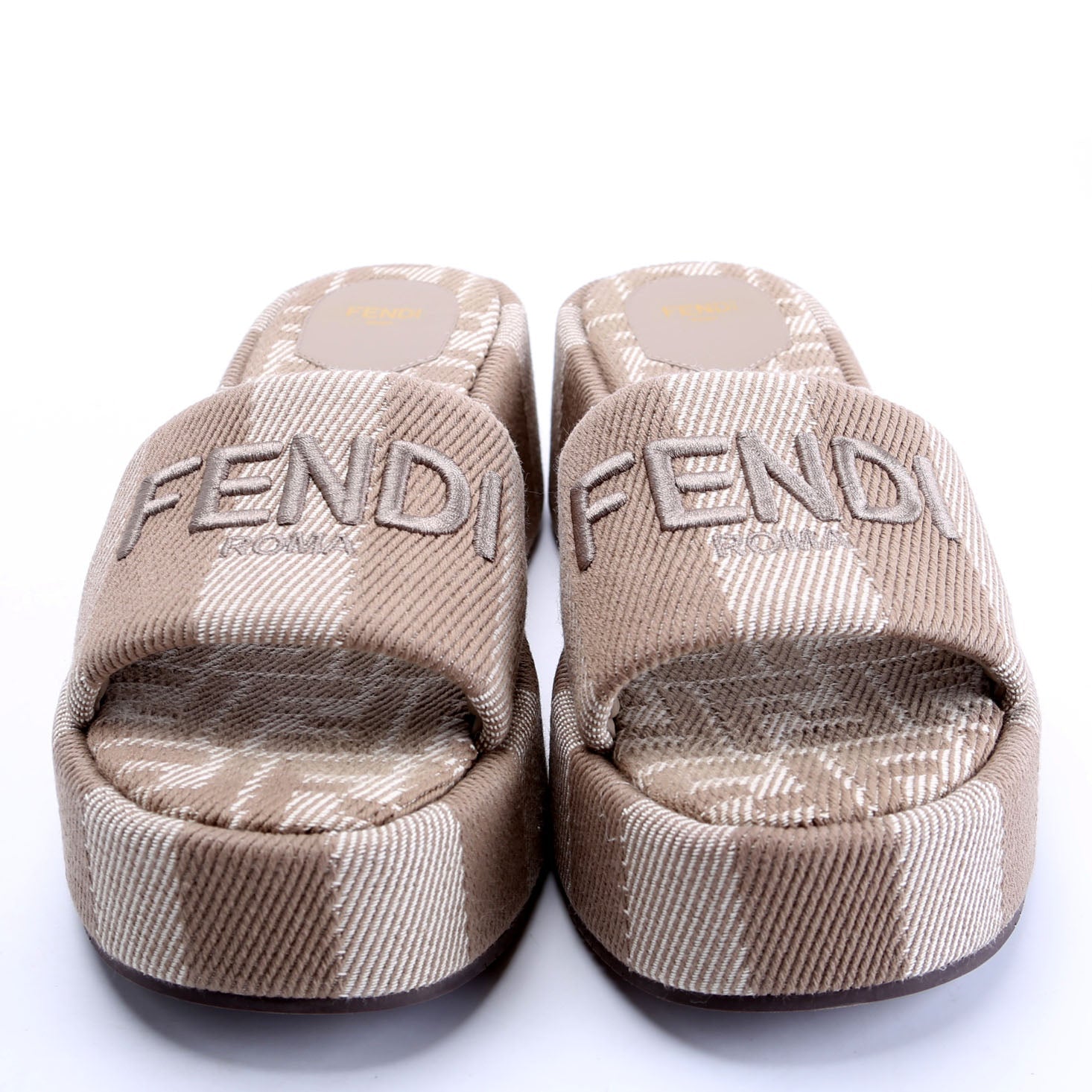 Sunshine Jacquard Logo Platform Slides Size 41