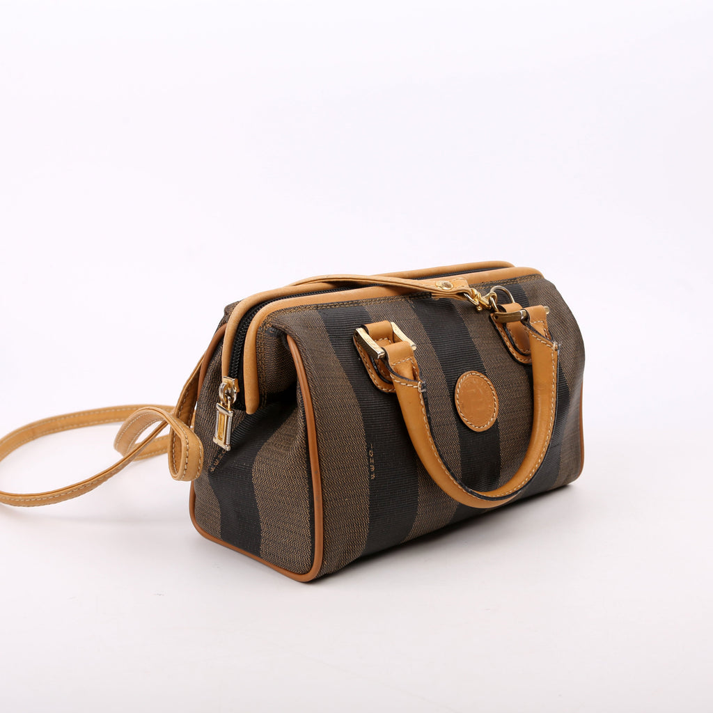 Mini Pequin Boston With Strap Tan