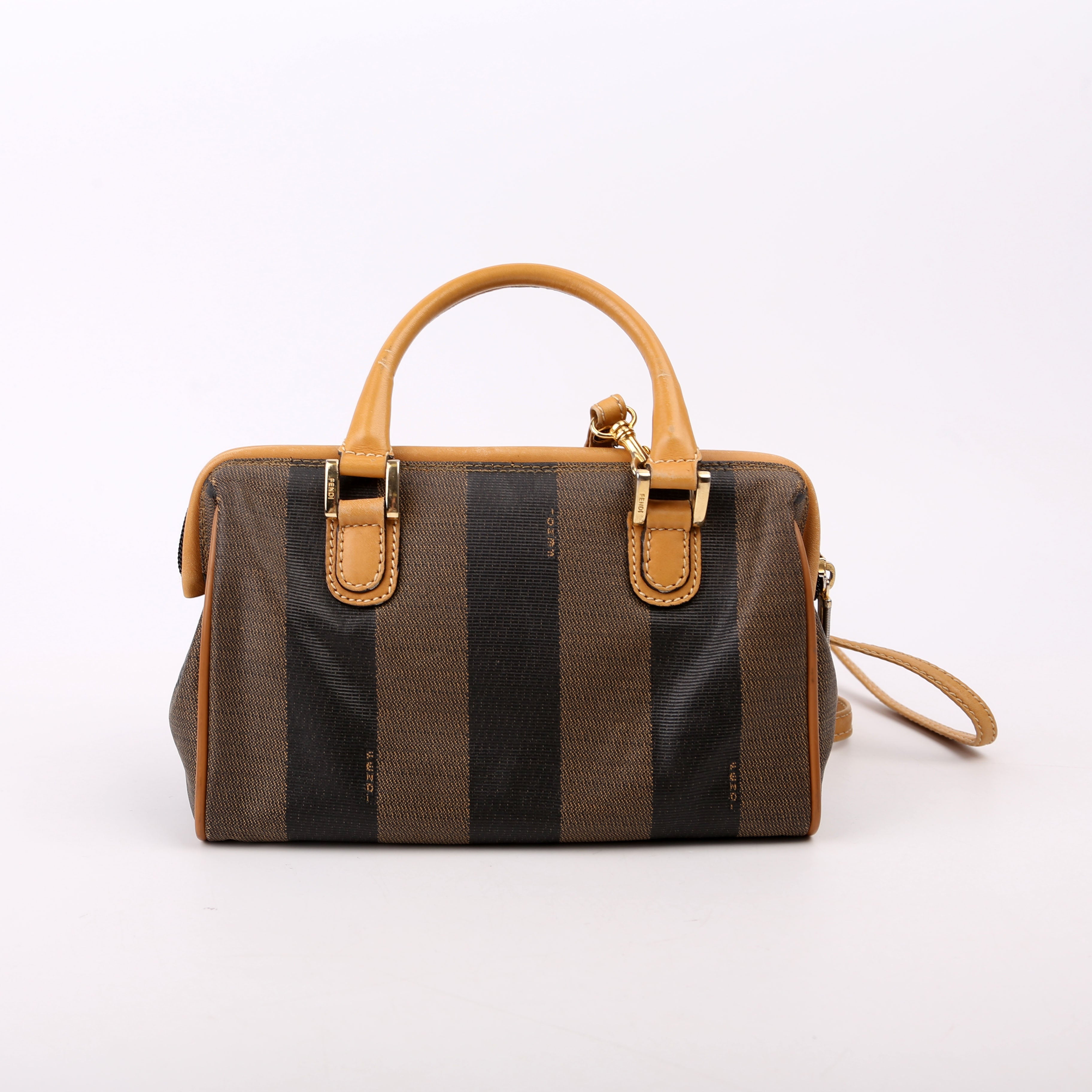 Mini Pequin Boston With Strap Tan
