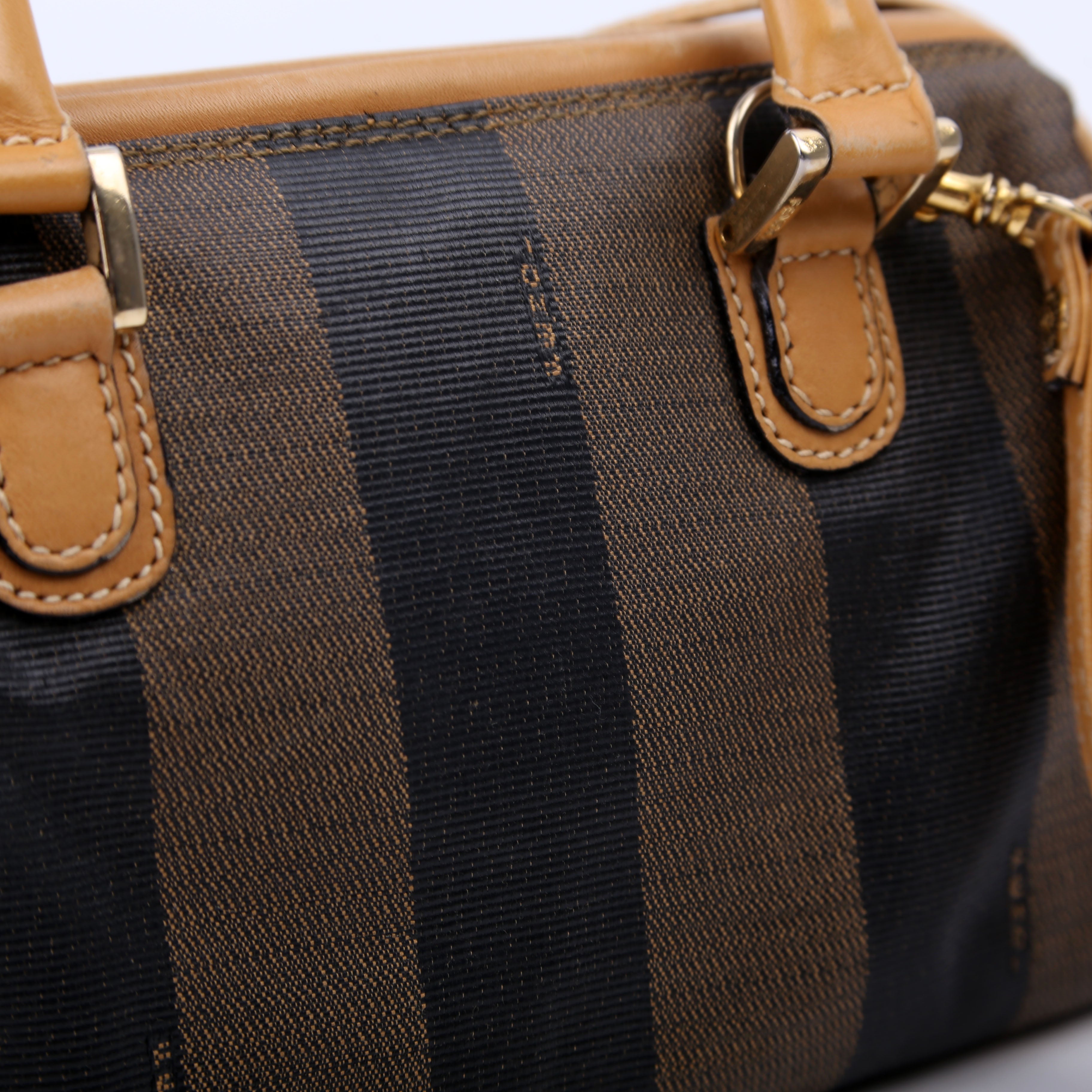 Mini Pequin Boston With Strap Tan