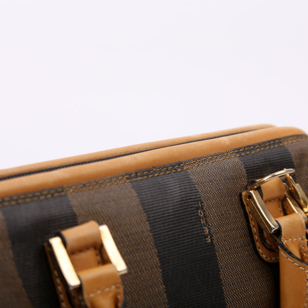 Mini Pequin Boston With Strap Tan
