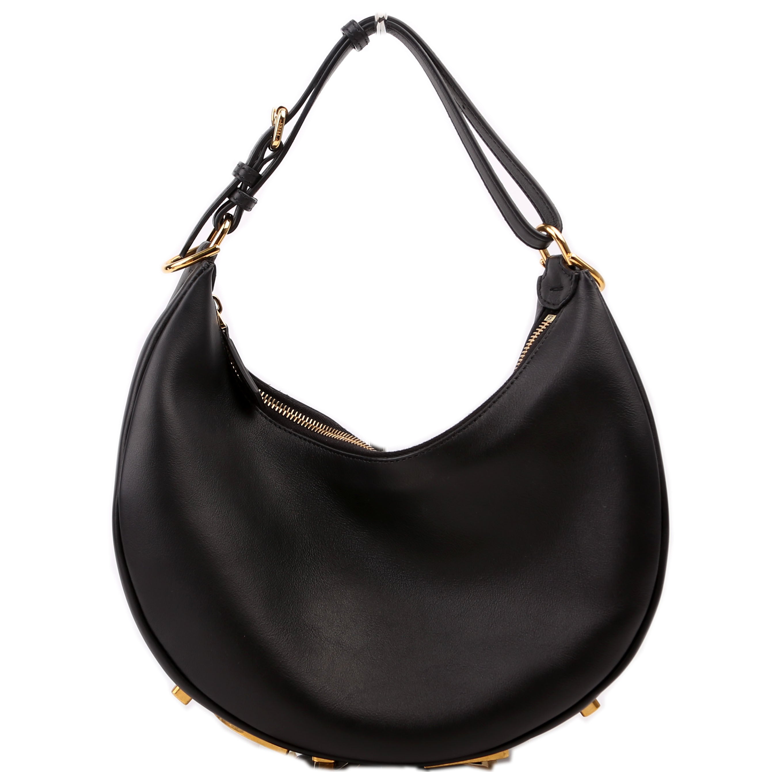 Fendigraphy Small Leather Hobo Black