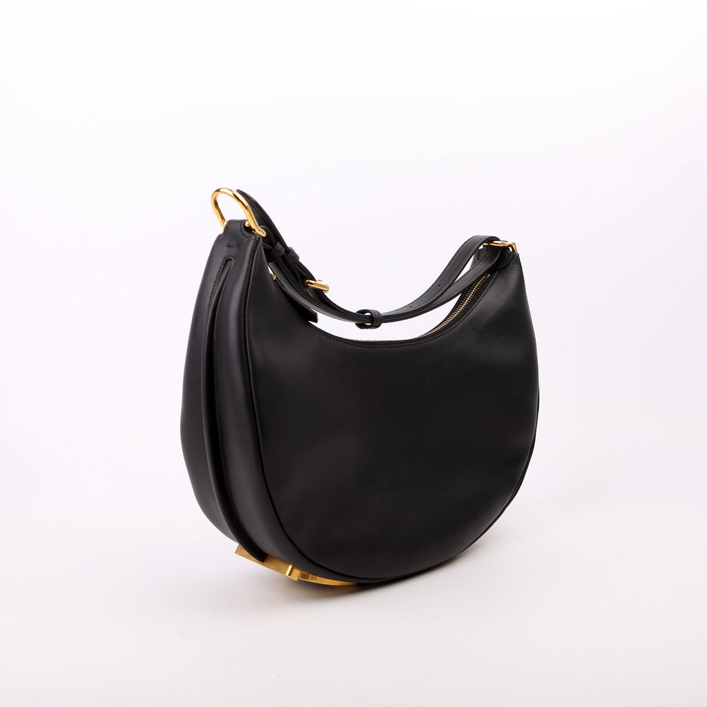 Fendigraphy Small Leather Hobo Black