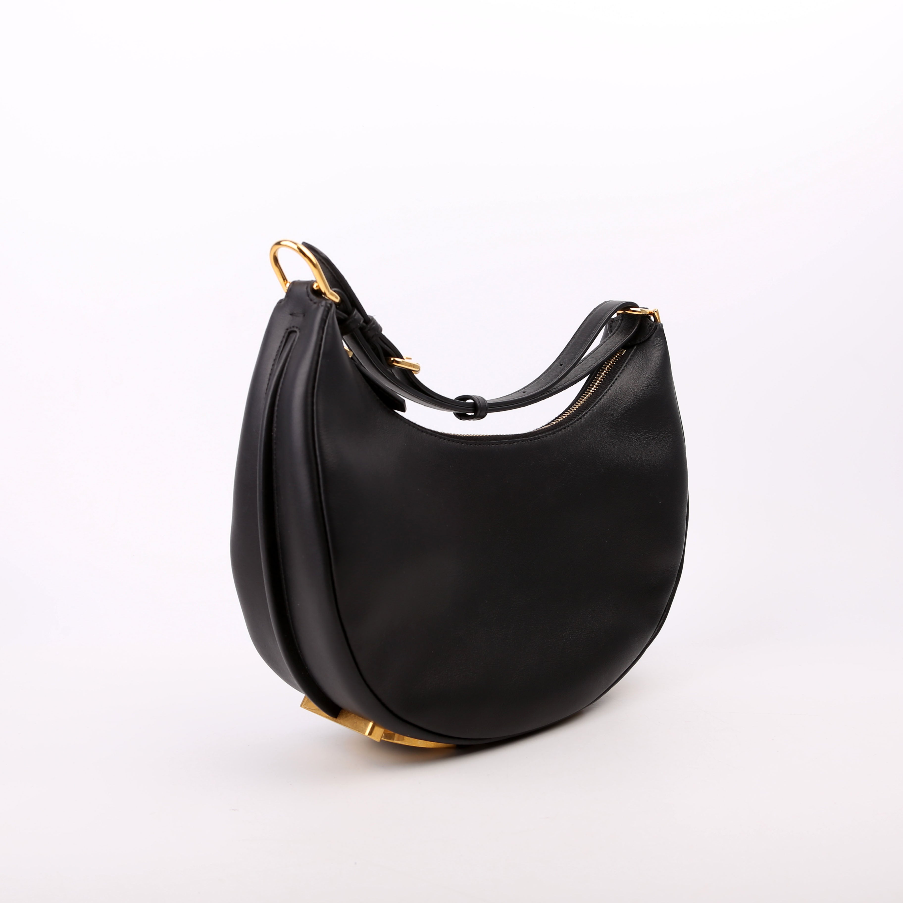 Fendigraphy Small Leather Hobo Black