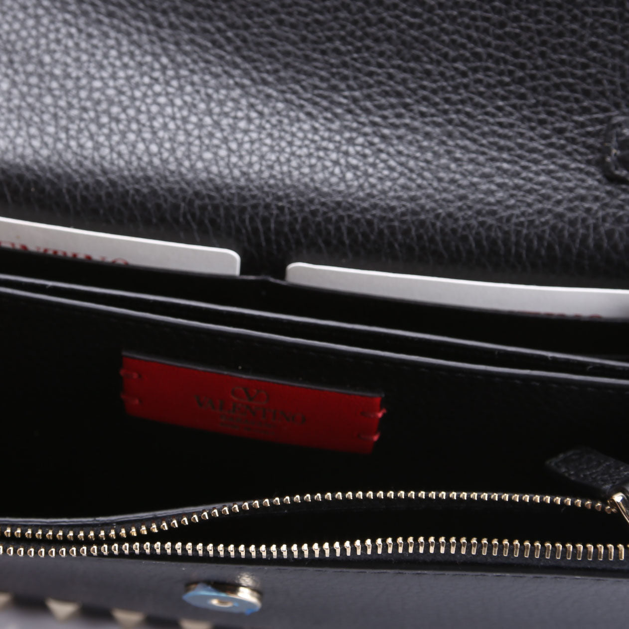 Rockstud Flap Wallet On Chain Black