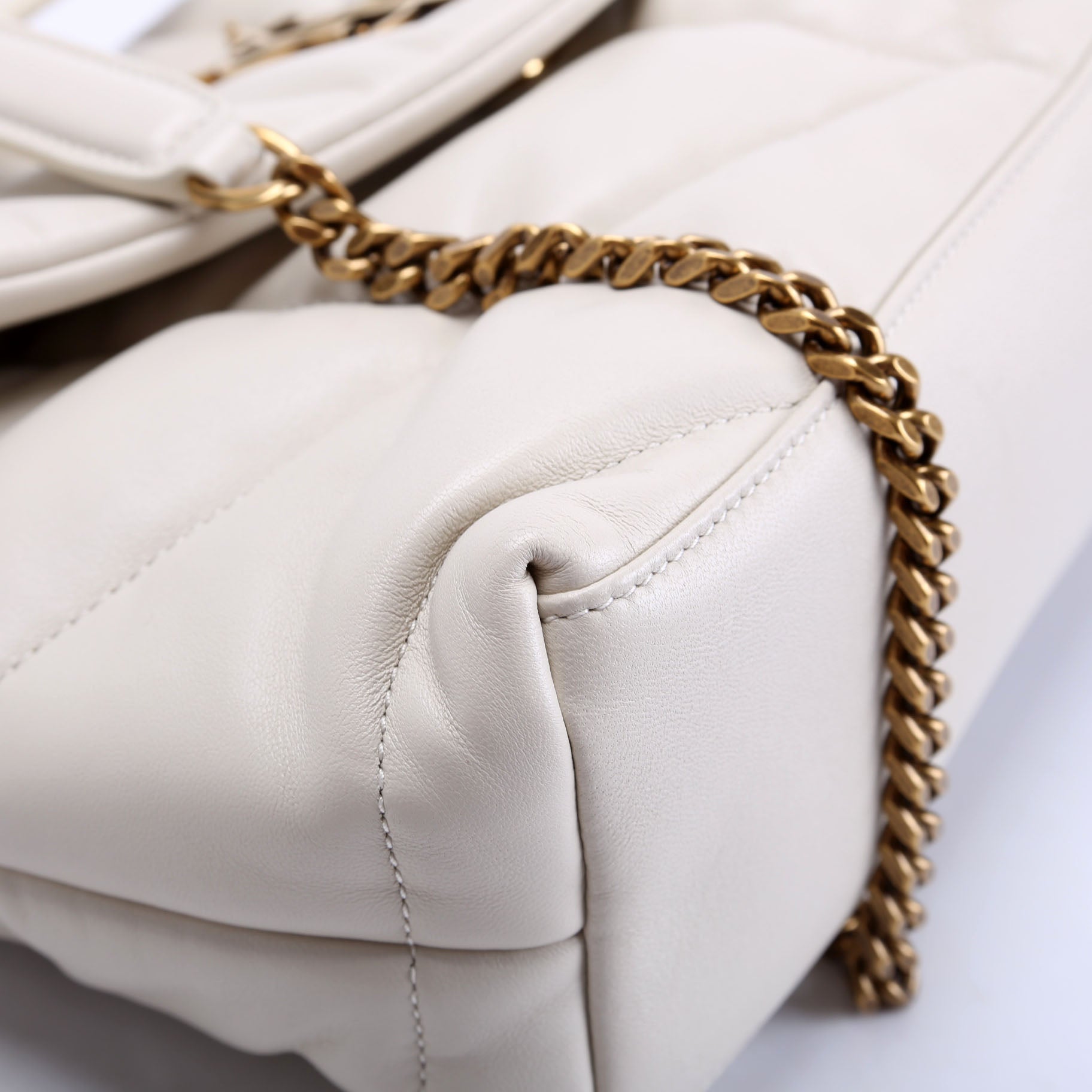 Puffer Quilted Small Lambskin 577476 Cream