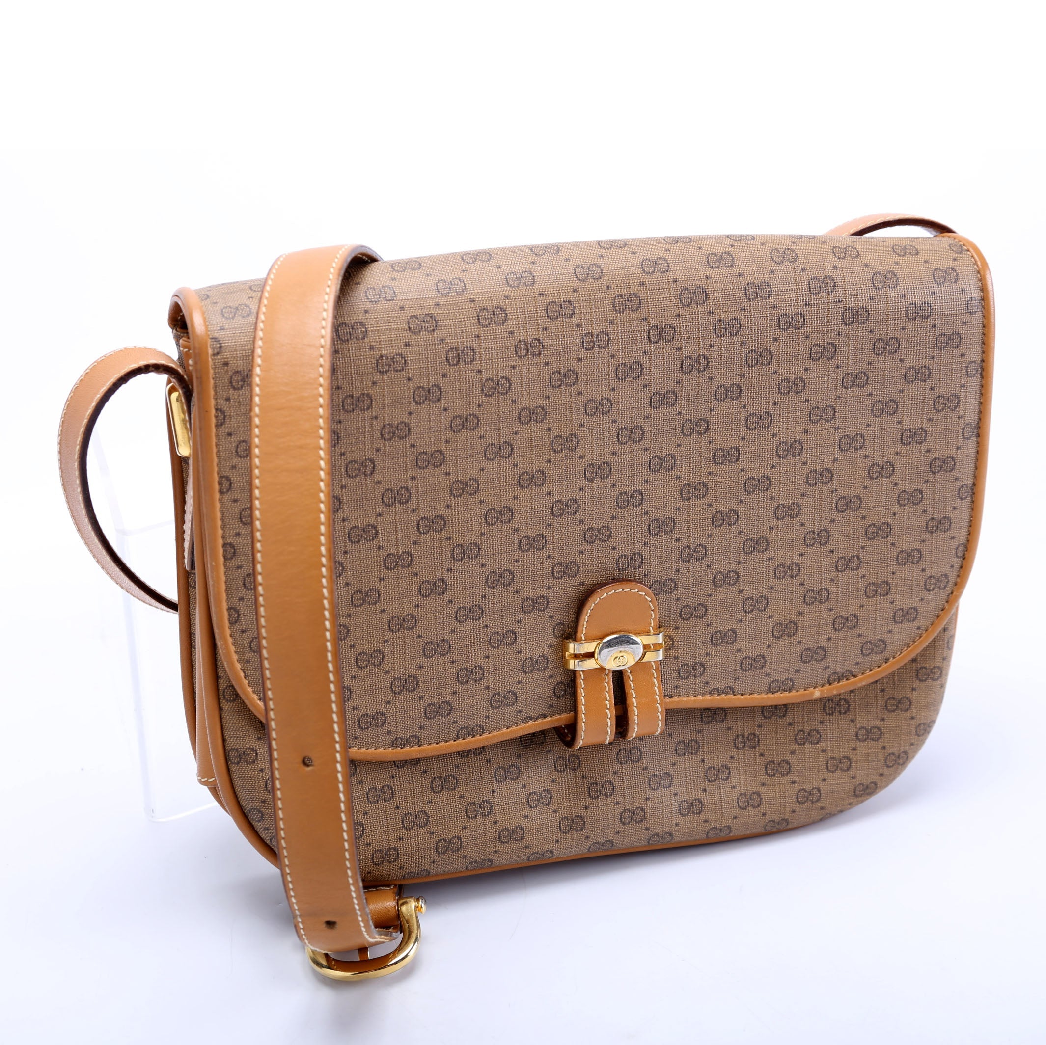 001.406.1780 GG Micro Canvas Shoulder Bag Vintage Brown