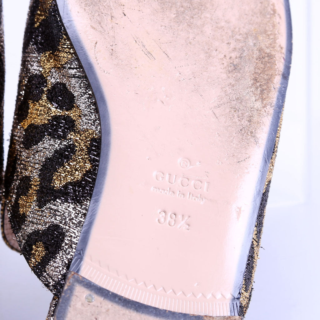 Leopard Embroidered Princetown Mules Size 38.5