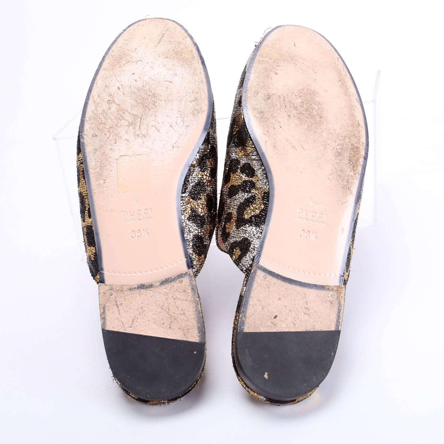 Leopard Embroidered Princetown Mules Size 38.5