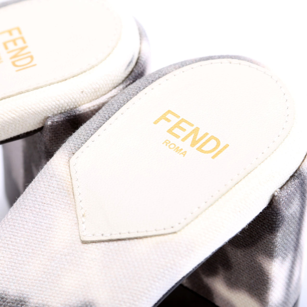 Roma Floral Logo Canvas Mules Size 38 Black/White