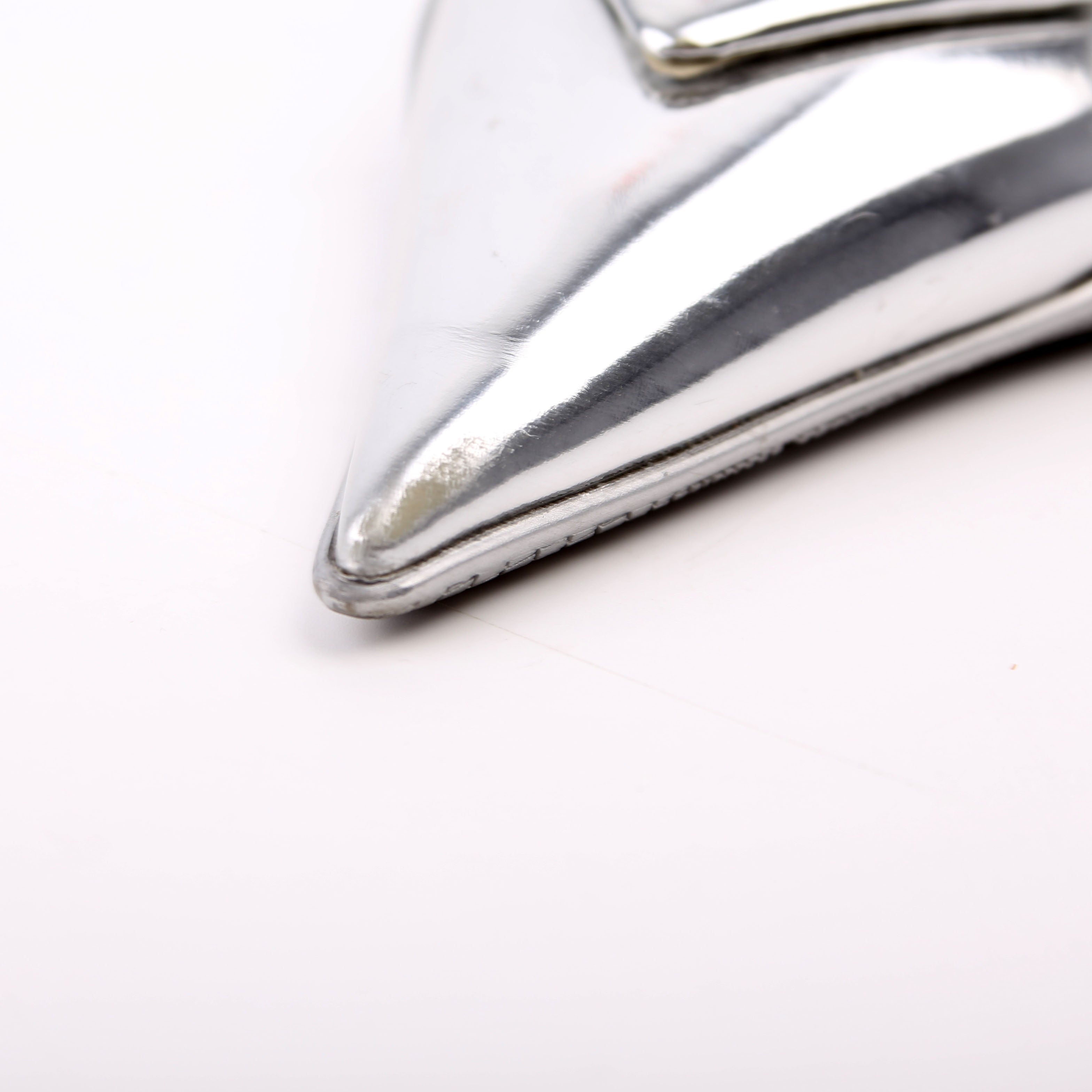 Pointy Toe Slingback Metallic Pumps Size 36.5 Silver