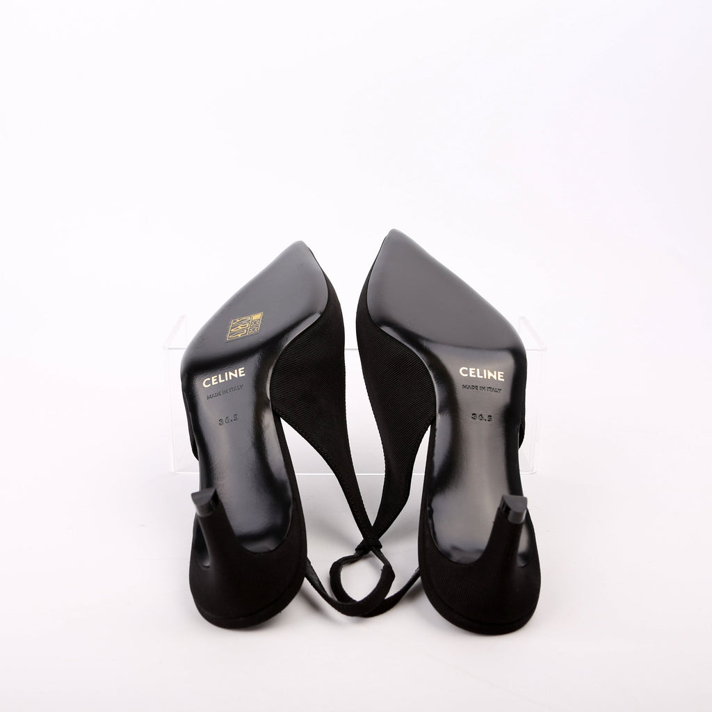 Triomphe Slingback Kitten Heels Size 36.5 Black