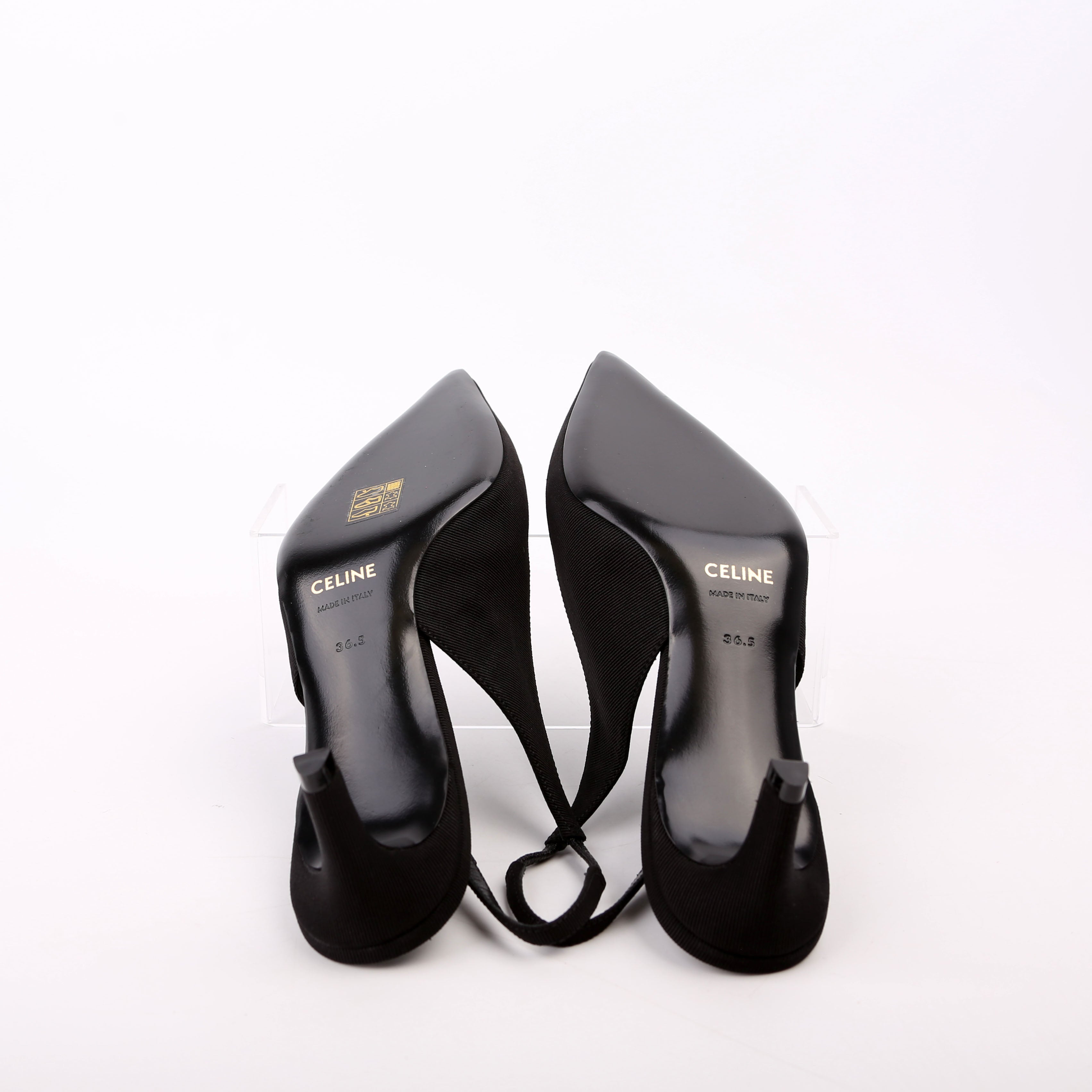 Triomphe Slingback Kitten Heels Size 36.5 Black