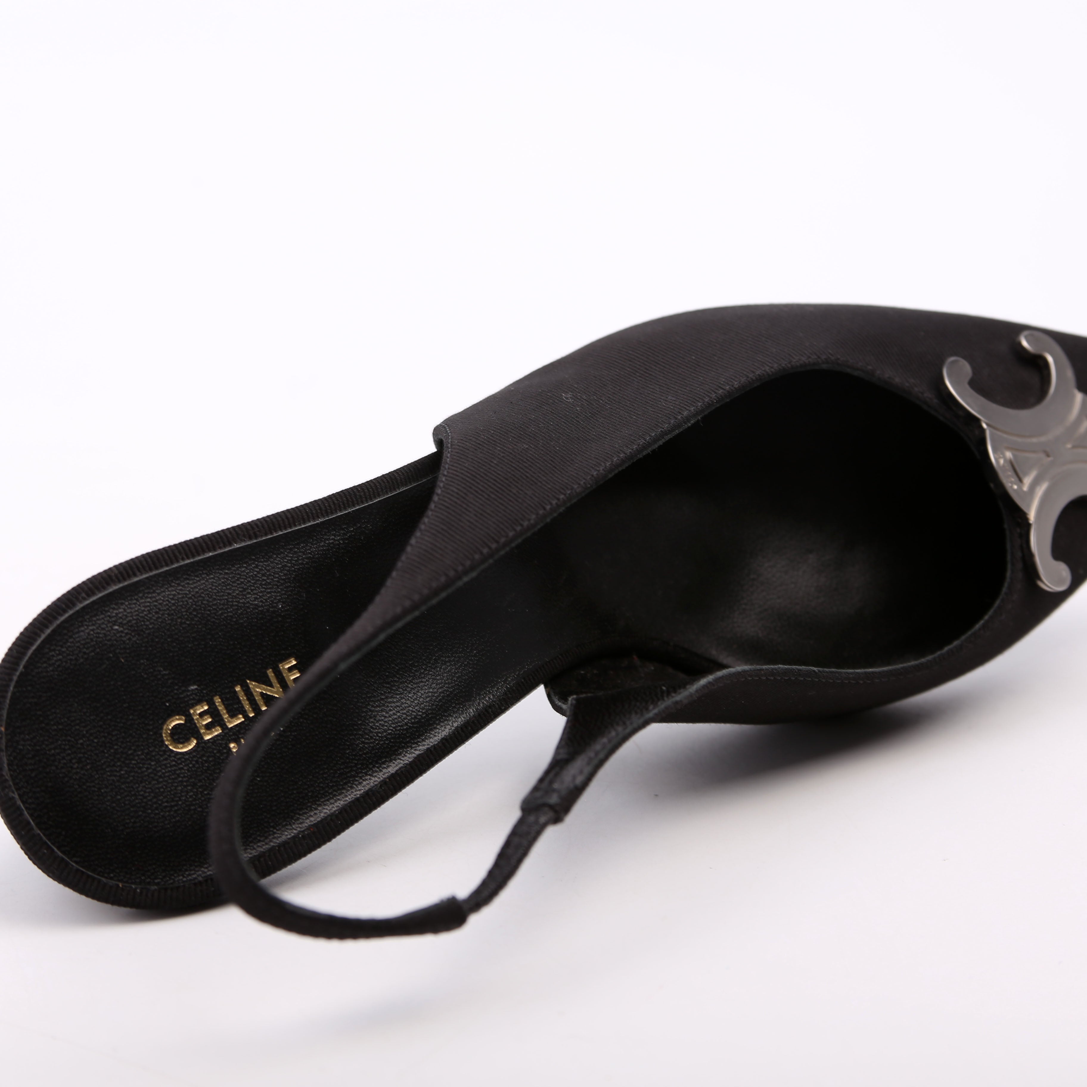 Triomphe Slingback Kitten Heels Size 36.5 Black