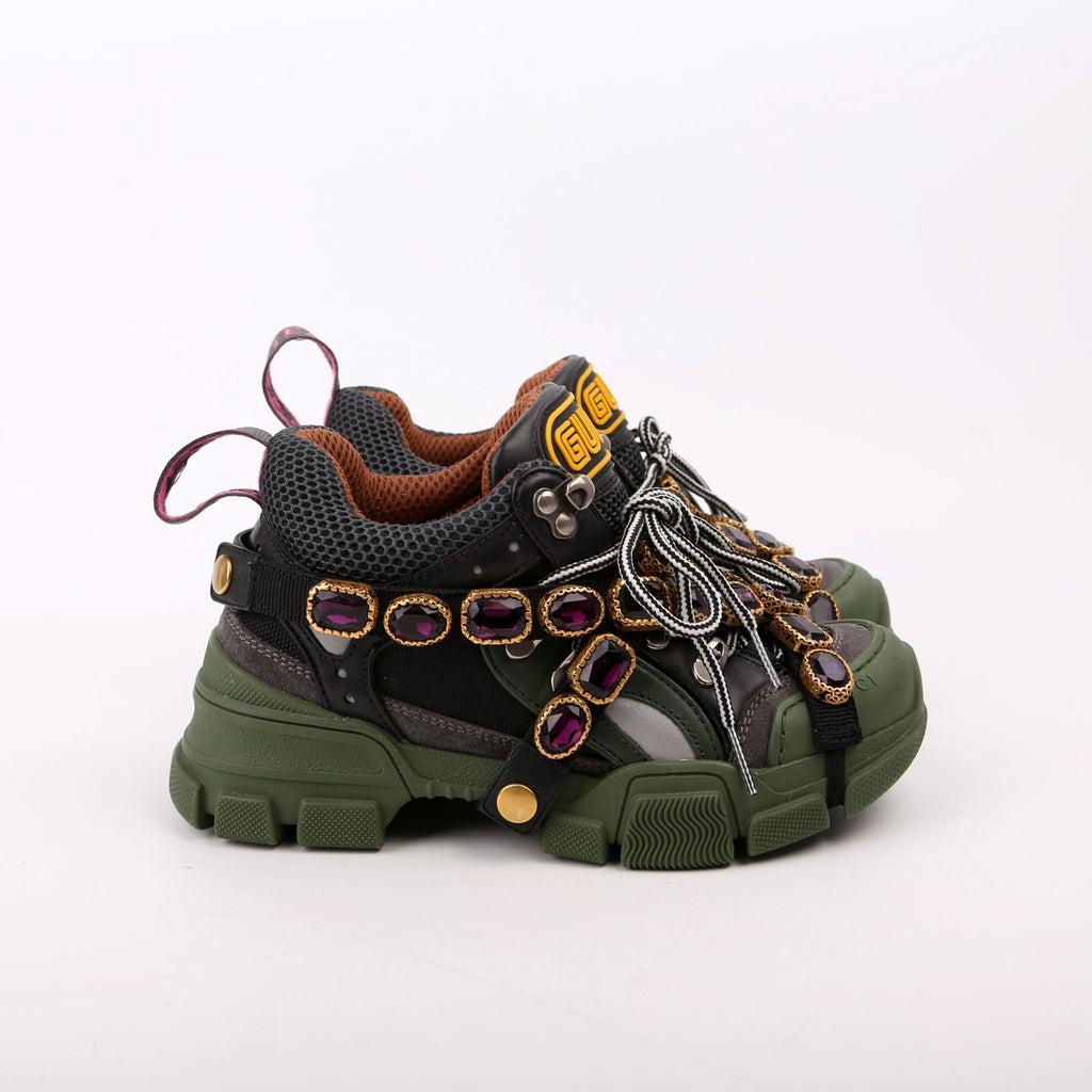 Flashtrek Jeweled Sneakers Size 34 Green