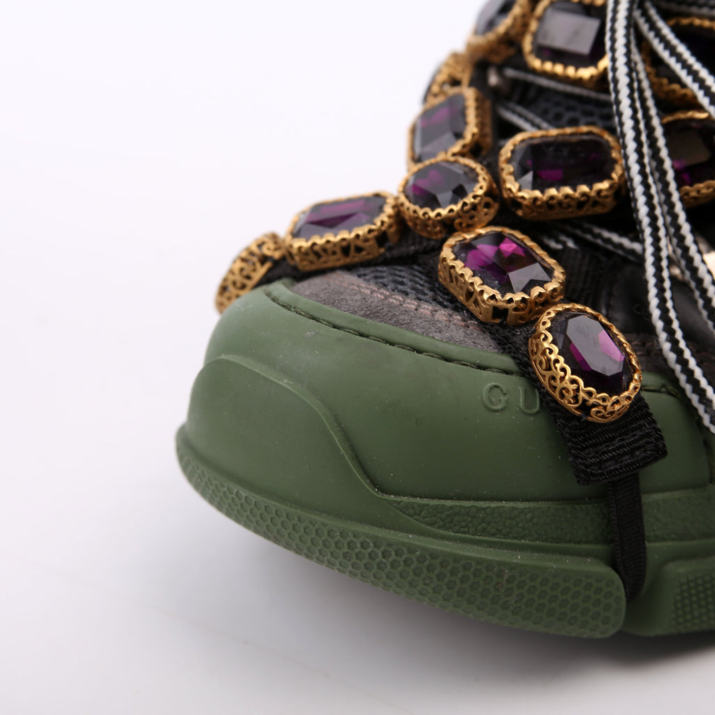 Flashtrek Jeweled Sneakers Size 34 Green